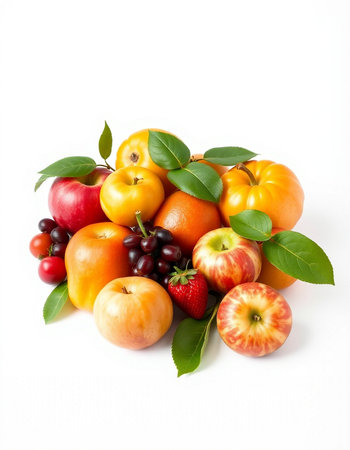 Fruits isolated on a white background. Healthy food.の写真素材