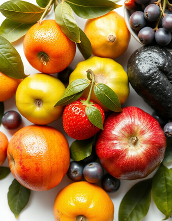 Variety of fruits including apples, oranges, grapefruits and pears.
