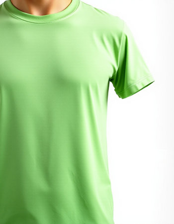 T-shirt on a mannequin, isolated on white backgroundの写真素材