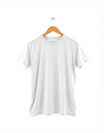 White t-shirt on a hanger isolated on a white background
