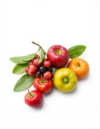 Fruits isolated on white background. Healthy food concept. Fresh fruits.の写真素材