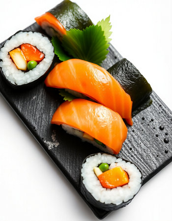 Japanese Cuisine - Sushi Roll with Salmonの写真素材