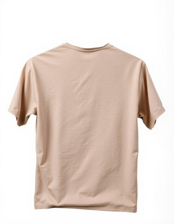 Brown t-shirt isolated on white background. Clipping path included.の写真素材
