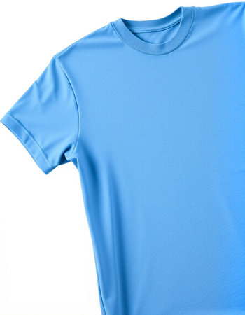 Blue t-shirt isolated on white background. Clipping path included.の写真素材