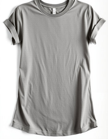 Blank grey t-shirt on white background. Mock up for designの写真素材