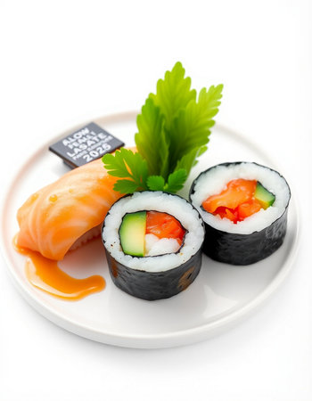 Japanese Cuisine - Sushi Roll with Salmonの写真素材