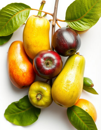 Fruits on a white background. Fruits on a white background.の写真素材