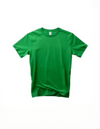 Green t-shirt isolated on a white background with clipping path.の写真素材