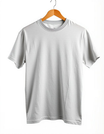 White t-shirt on a hanger isolated on a white background