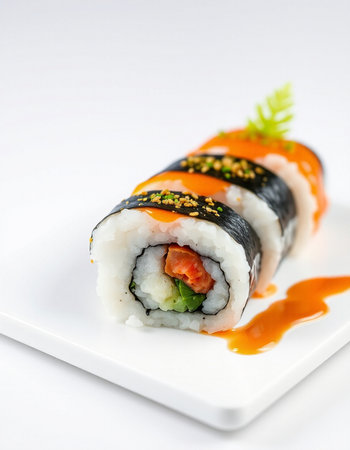 Sushi roll japanese food style - Selective focus point