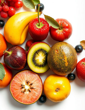 Fruits on a white background. Fruits on a white background.