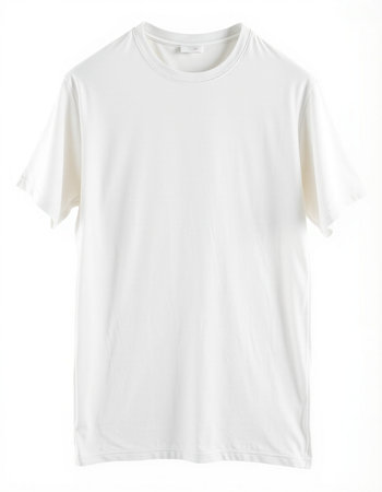 White t-shirt isolated on white background. Clipping path included.