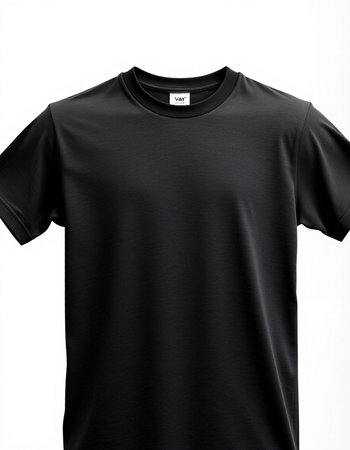 Black t-shirt isolated on white background. Mock up for design