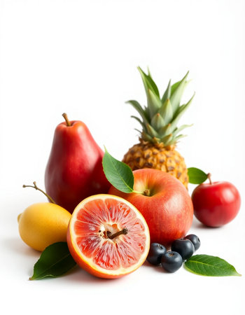 Fruits isolated on a white background. Healthy food. Selective focus.の写真素材
