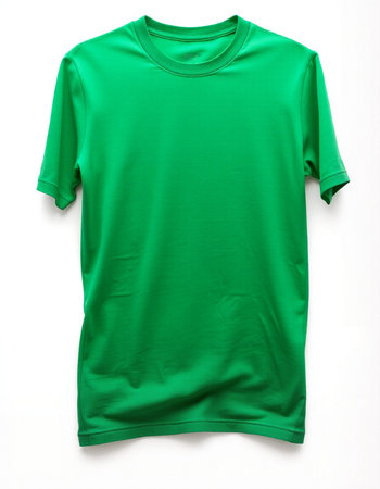 Green t-shirt on a white background. 3D Renderingの写真素材