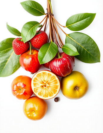 Fruits on a white background. Fruits on a white background.