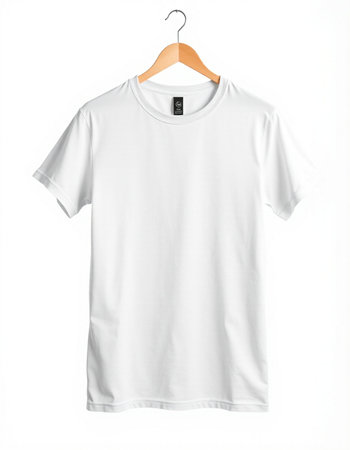 White t-shirt on a hanger isolated on a white background