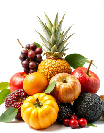 Fruits isolated on a white background. Healthy food.の写真素材