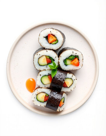 Sushi roll with salmon, cucumber, cream cheese and tobiko caviarの写真素材