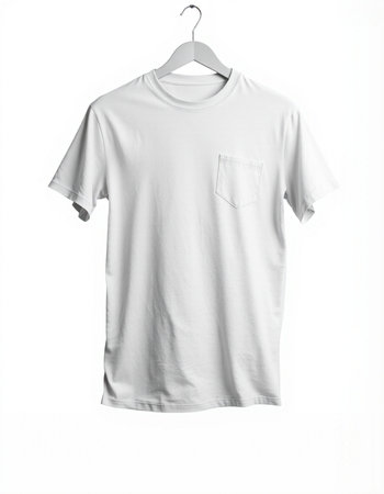 White t-shirt on a hanger isolated on a white background