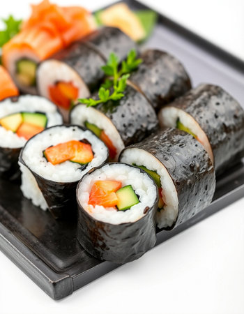 Japanese Cuisine - Sushi Roll with Vegetablesの写真素材