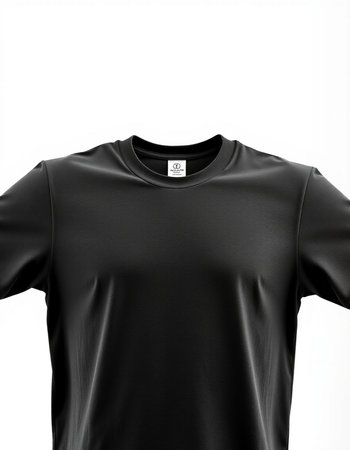 Black t-shirt isolated on white background. Mock up for designの写真素材