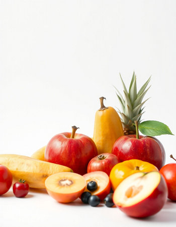 Fruits isolated on a white background. Healthy food concept. Selective focus.の写真素材