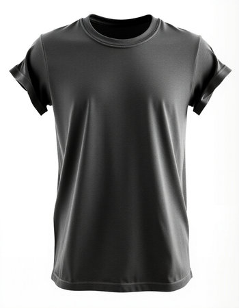 Black t-shirt isolated on a white background. 3d renderの写真素材