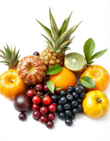 Fruits isolated on a white background. Healthy food.の写真素材