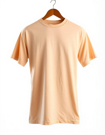 T-shirt on a hanger on a white background. Isolateの写真素材