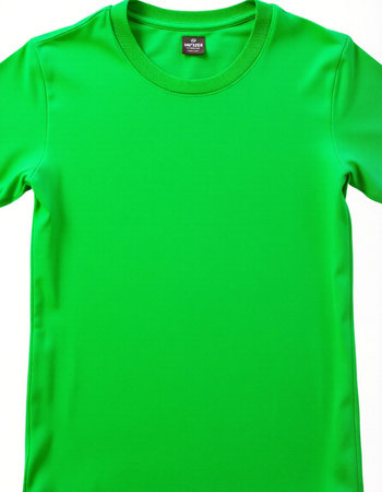 Green t-shirt isolated on white background. Mock up for designの写真素材