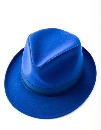 Blue hat isolated on white background. Clipping path included for easy extraction.の写真素材
