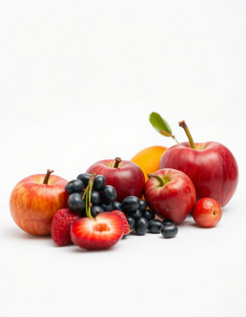 Fruits isolated on a white background. Healthy food. Studio shot.