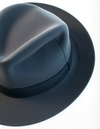 Men's hat isolated on white background. Closeup of hat.