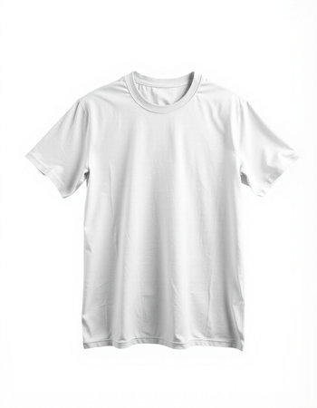 White t-shirt isolated on white background. Clipping path included.