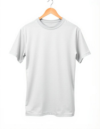 White t-shirt on a hanger isolated on a white background