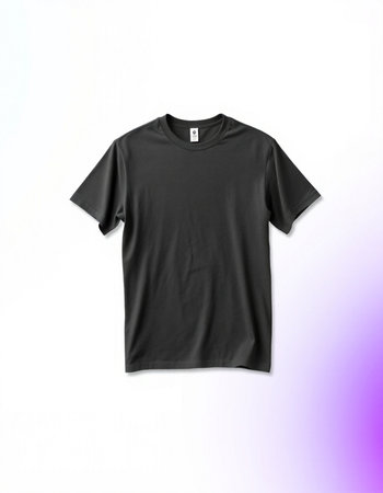 Blank black t-shirt mockup isolated on white background.の写真素材