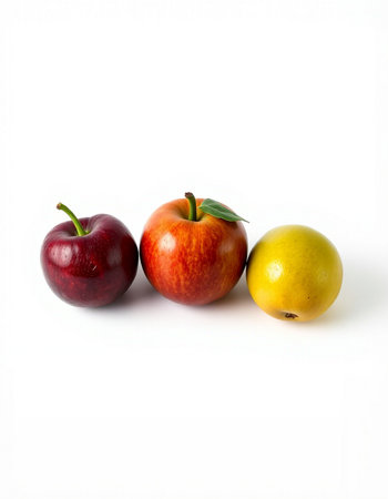 apple and lemon isolated on a white background. studio shot.