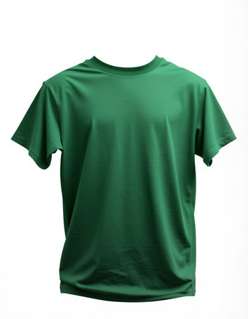 Green t-shirt isolated on a white background. 3d renderの写真素材