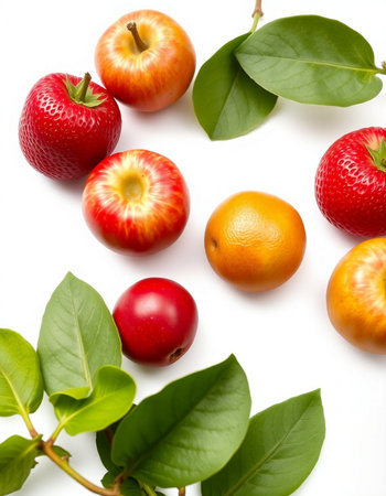 Fruits on a white background. Fruits on a white background.の写真素材
