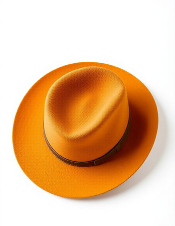 Orange hat isolated on the white background. Clipping path included.の写真素材