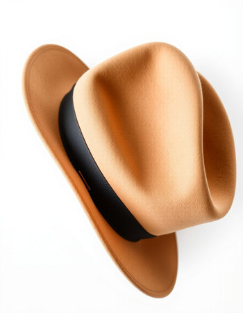 Brown hat isolated on the white background. Clipping path included.の写真素材