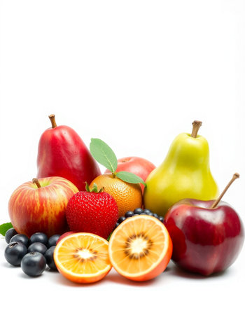 Fruits isolated on white background with copy space for your text.の写真素材