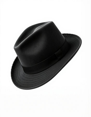Black hat isolated on white background. Top view. Clipping path included.