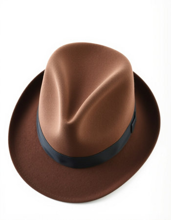 Brown hat isolated on a white background. 3d render illustration.の写真素材