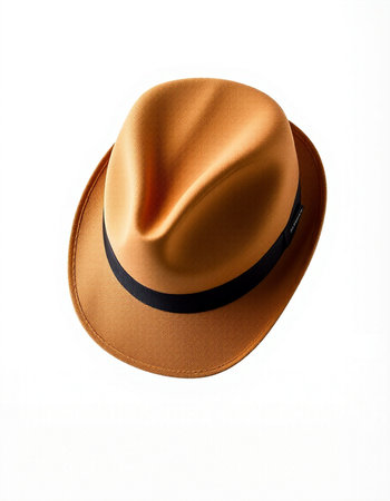 Brown hat isolated on a white background. 3d render illustration.の写真素材