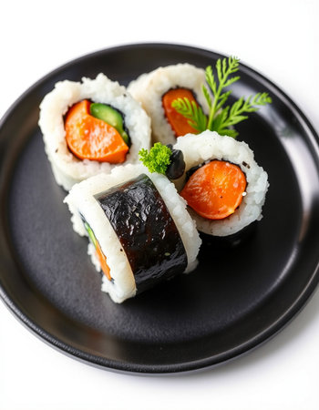 Japanese Cuisine - Sushi Roll with Salmon, Cream Cheese and Raw Salmon inside. Nori outsideの写真素材