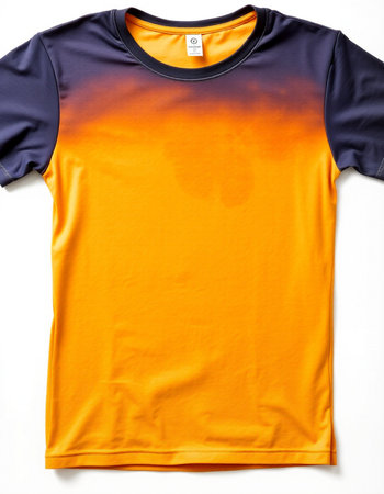Orange t-shirt isolated on a white background. Clipping path included.の写真素材