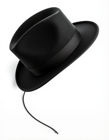Black hat isolated on white background with clipping path. Top view.の写真素材