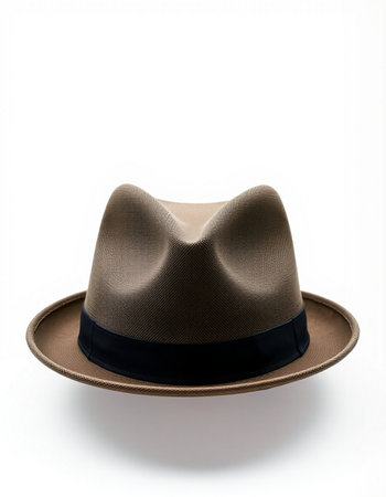 Brown hat isolated on white background. Clipping path included in file.の写真素材